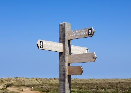 Norfolk signpost walks coast Hunstanton