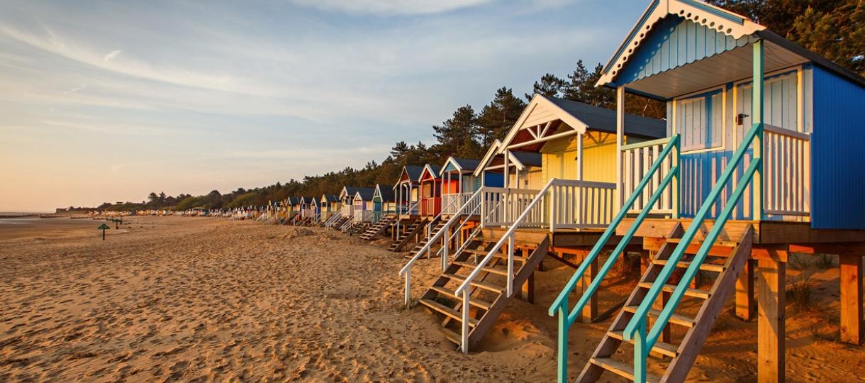 Wells Beach Huts Sunset 01